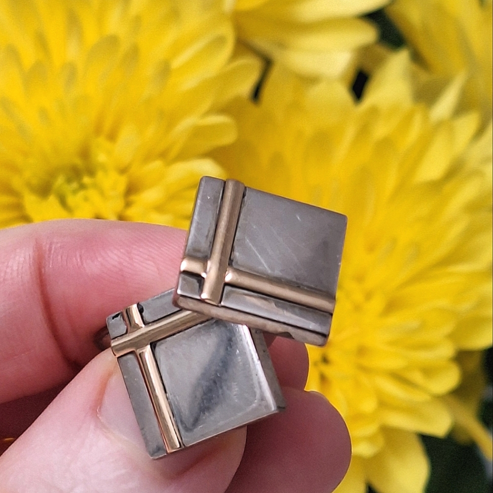 ✨️PETER BRAMS DESIGN✨️Sterling Silver & Gold Cuff Links